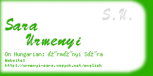 sara urmenyi business card